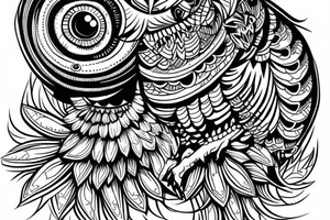 owl medium size to be used on the back of the leg tattoo idea
