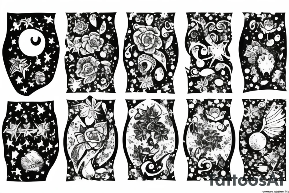 Starlight night over a garden tattoo idea