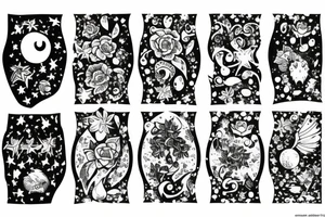 Starlight night over a garden tattoo idea