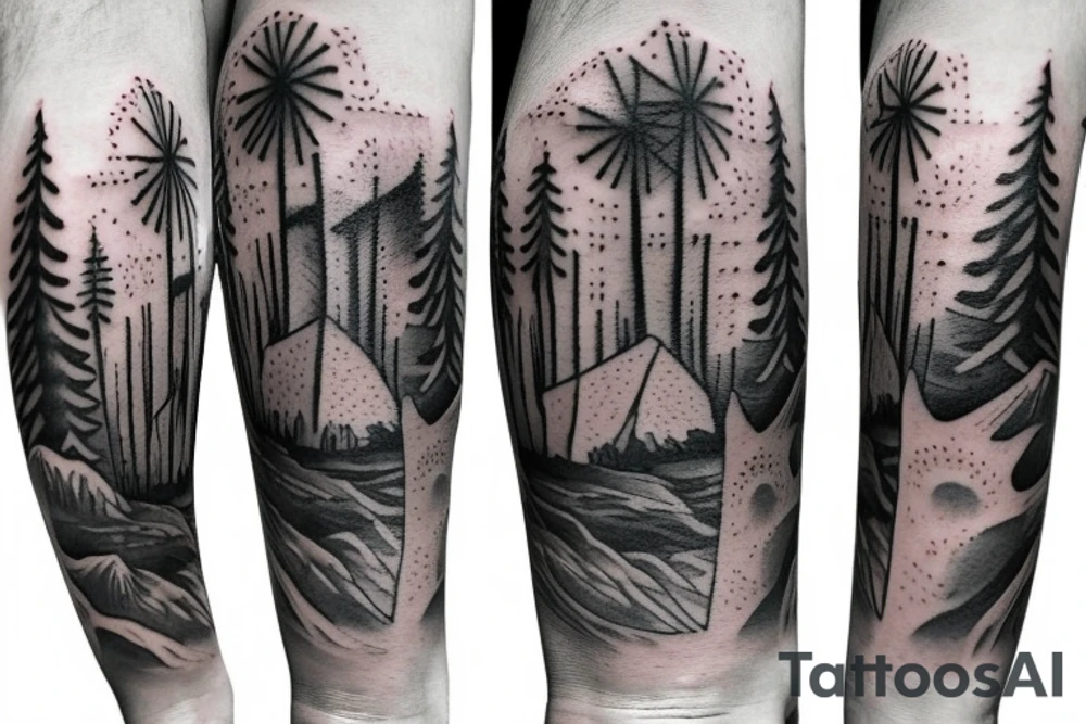 Wanderer through the fog tattoo idea