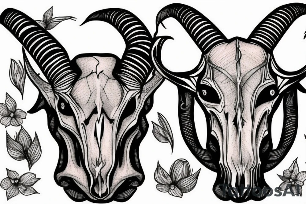 Goat skull tattoo idea