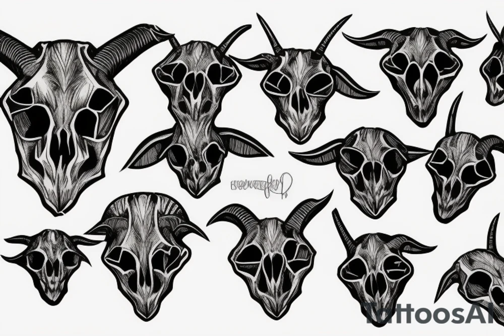 Goat skull tattoo idea