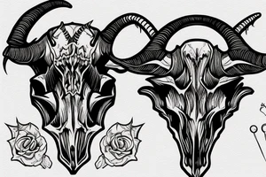 Goat skull, angry and the script never stop fighting tattoo idea