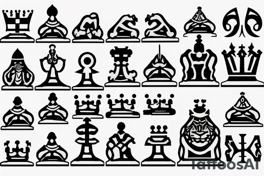 a pawn chess pieces looking into a mirror and seeing a king tattoo idea