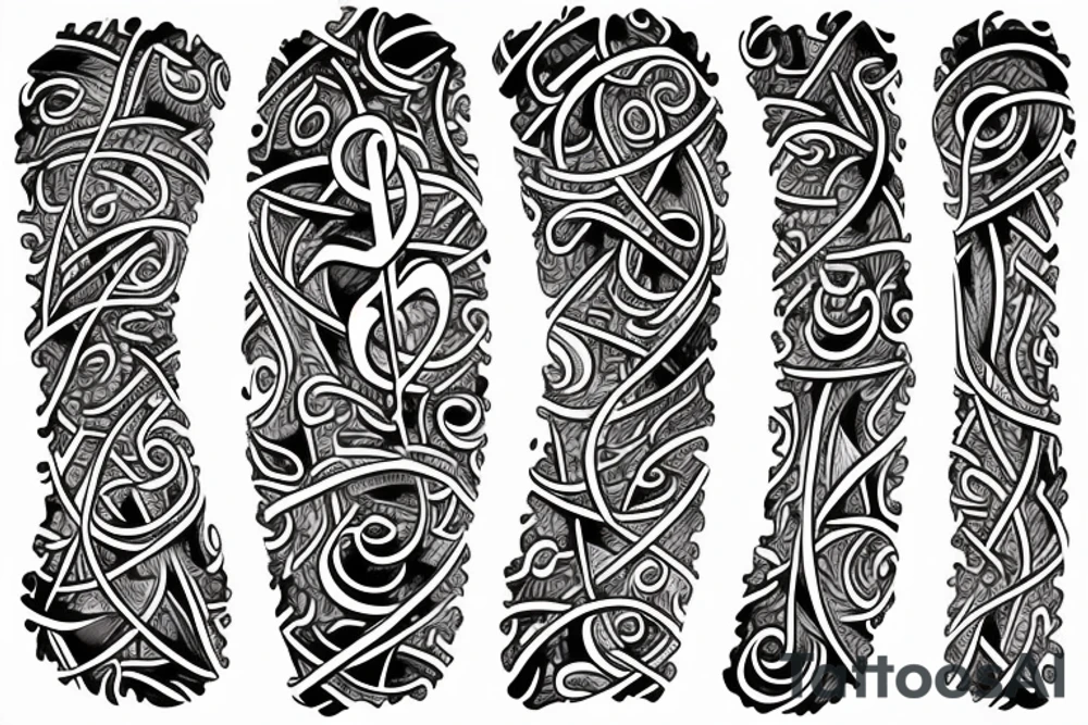 heart in chains with musical notes embedded tattoo idea