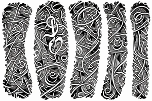 heart in chains with musical notes embedded tattoo idea