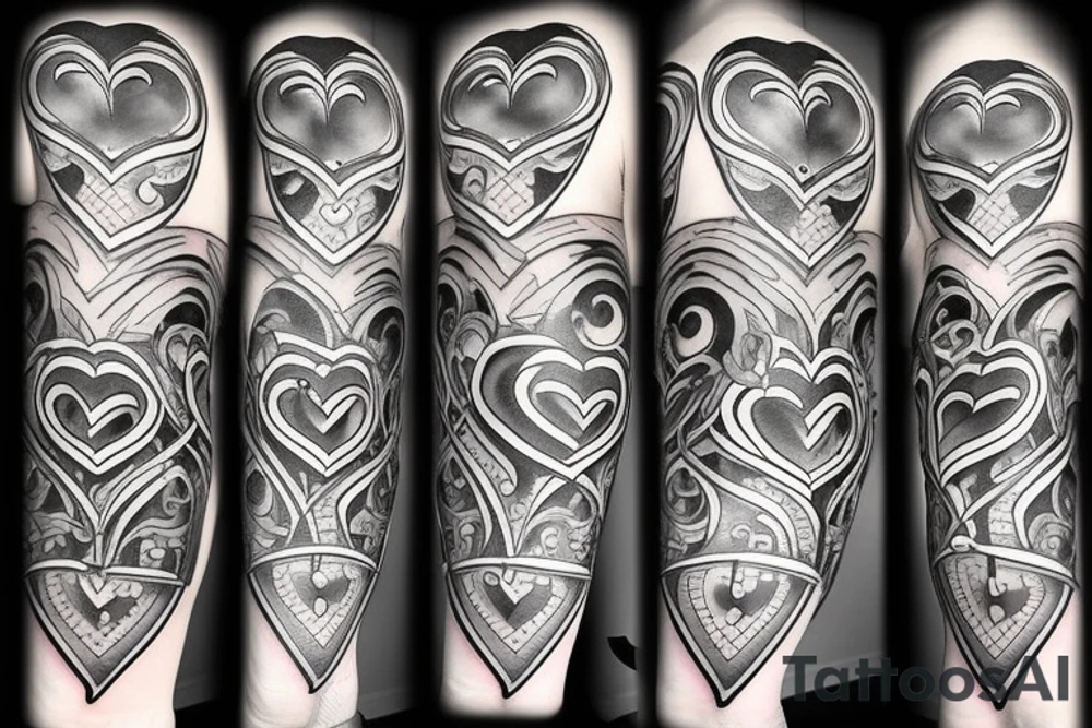 heart in chains with musical notes embedded tattoo idea