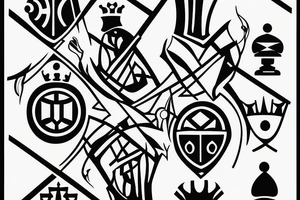 a pawn chess pieces looking into a mirror and seeing a king tattoo idea