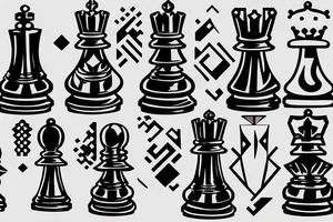 a pawn chess pieces looking into a mirror and seeing a king tattoo idea