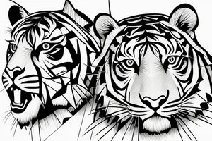 Geometric Malaysian Tiger tattoo idea