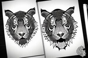 Geometric Malaysian Tiger tattoo idea