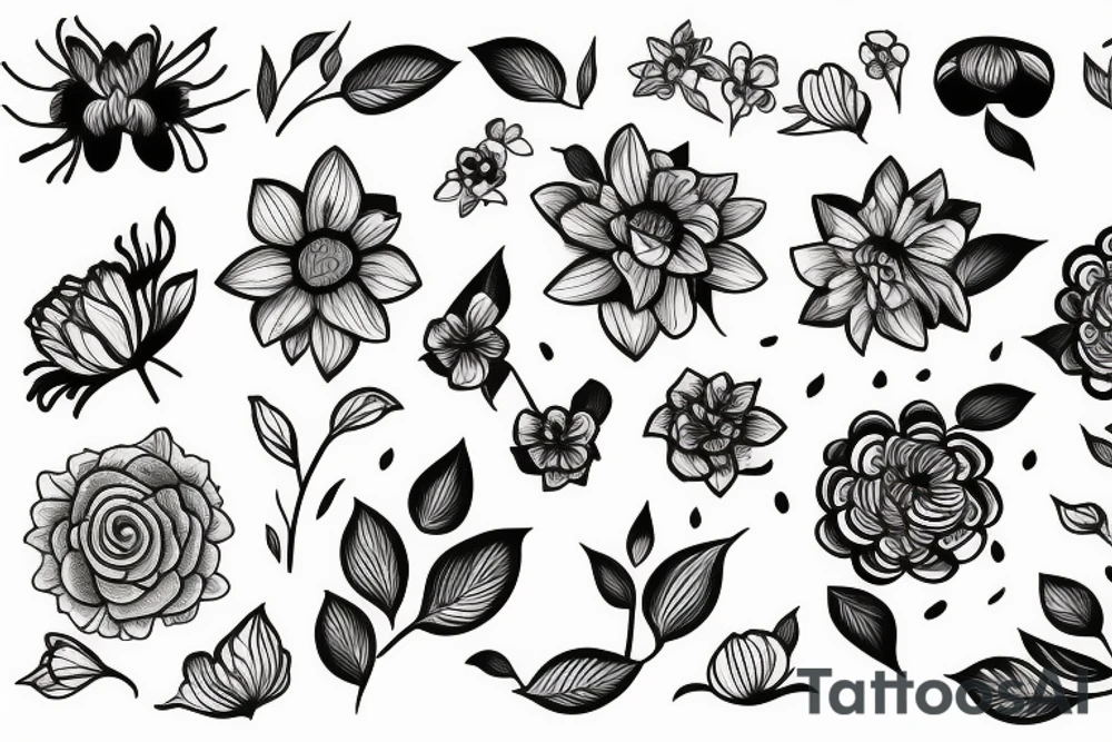 simple flower tattoo idea