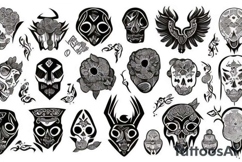 Esqueleto línea gruesa tradicional tattoo idea