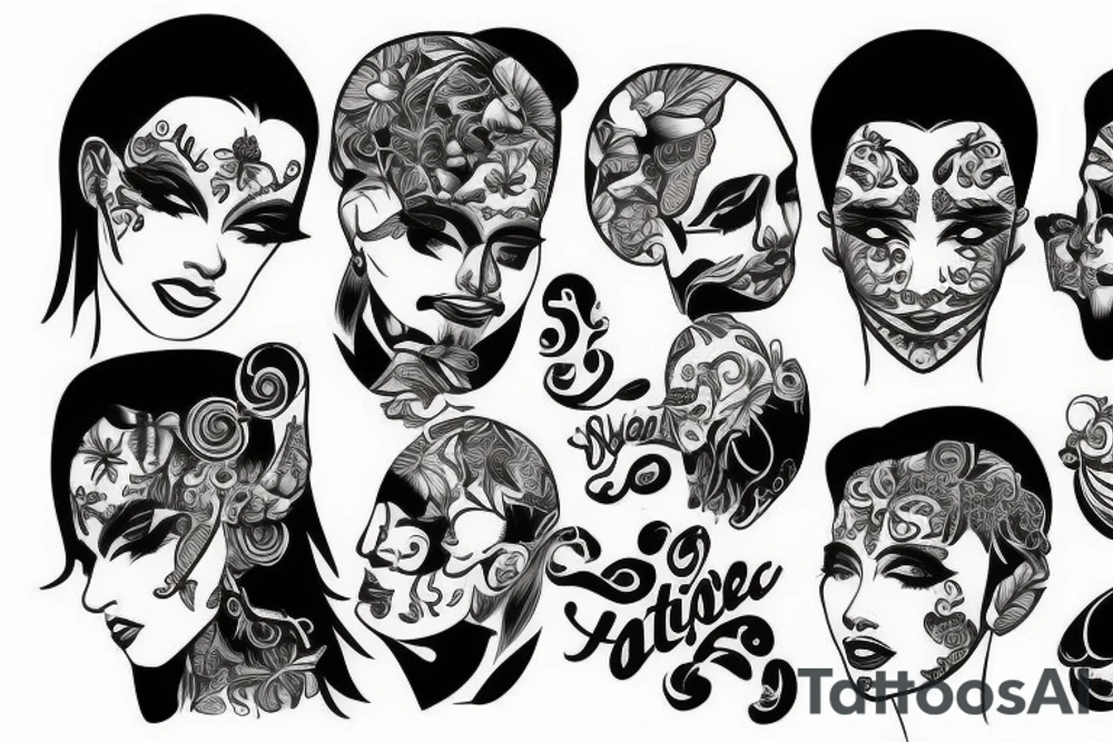 Esqueleto realista bailando tattoo idea