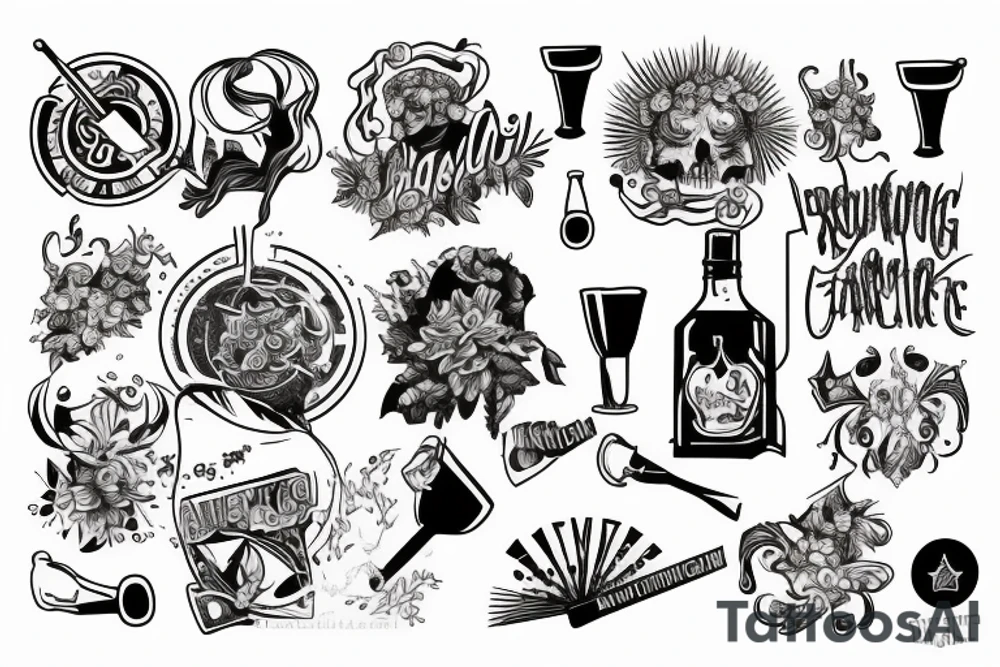 Overcoming alcohol tattoo idea
