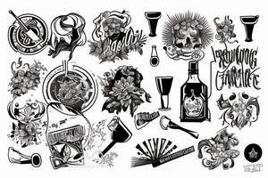 Overcoming alcohol tattoo idea