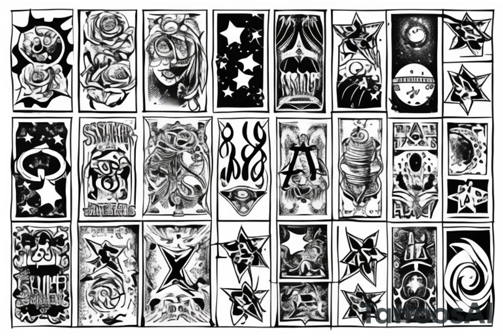 Banners around a star tattoo idea