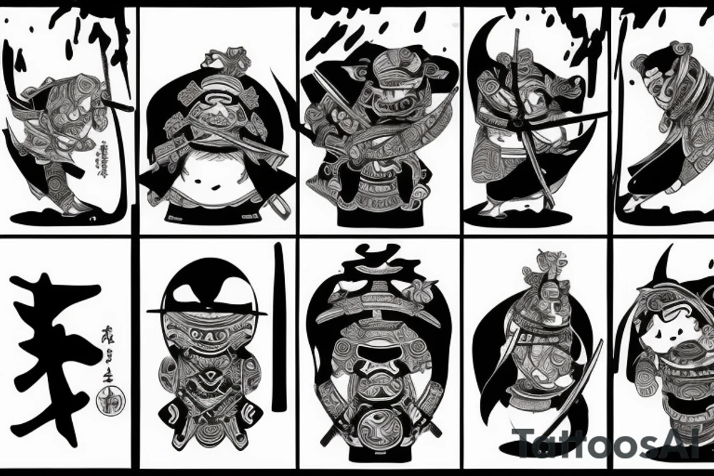 Samurai penguin tattoo idea