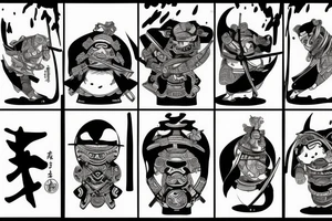 Samurai penguin tattoo idea