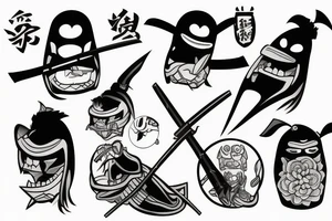 Samurai penguin tattoo idea