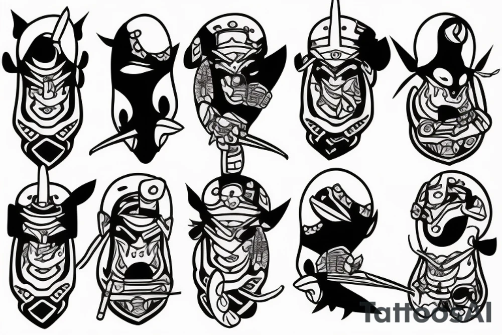 Samurai penguin tattoo idea