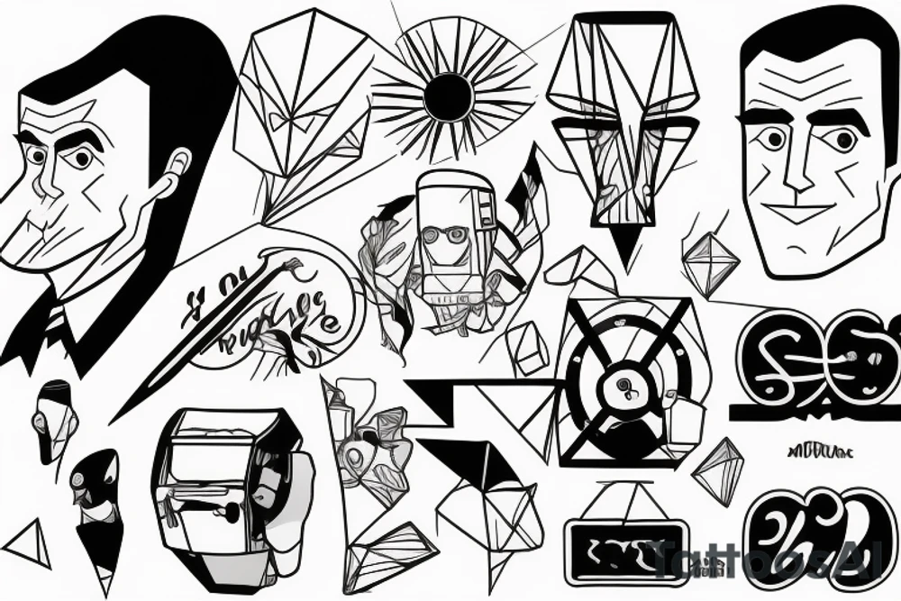 Geometric Roger smith tattoo idea