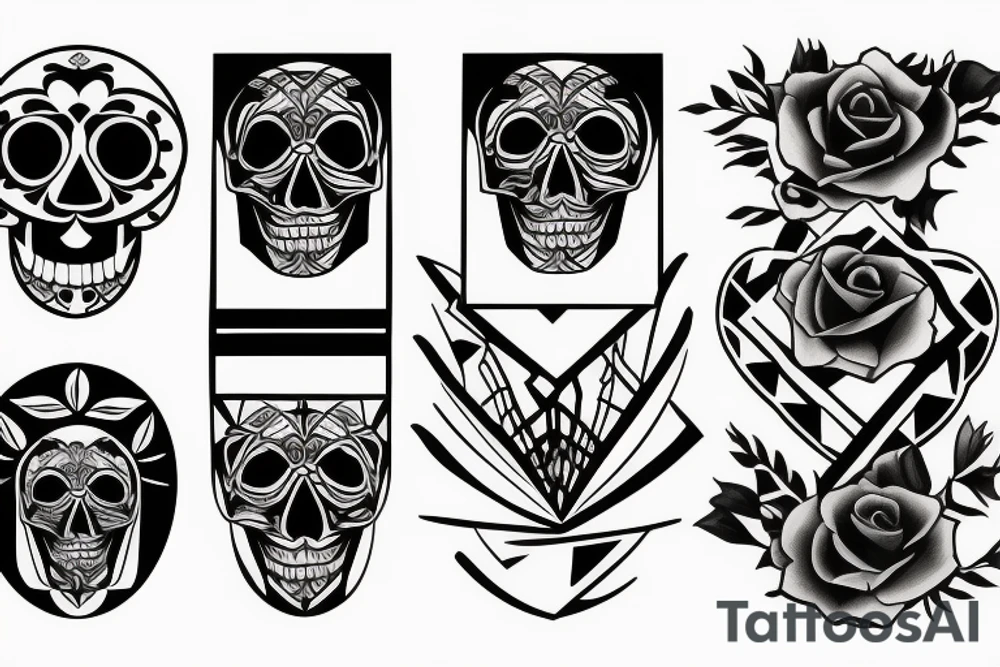 Justice Scale and Skull tattoo idea
