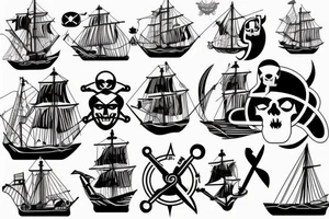 Justice Scale and Pirate ship tattoo idea