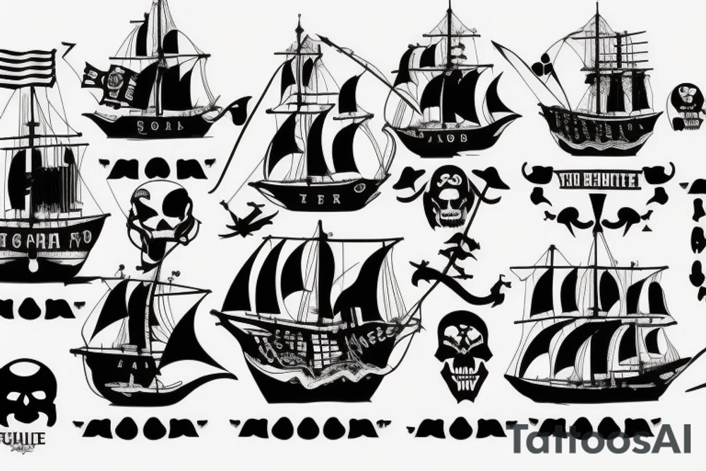 Justice Scale and Pirate ship tattoo idea