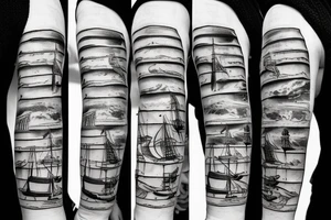 Justice Scale and Pirate ship tattoo idea