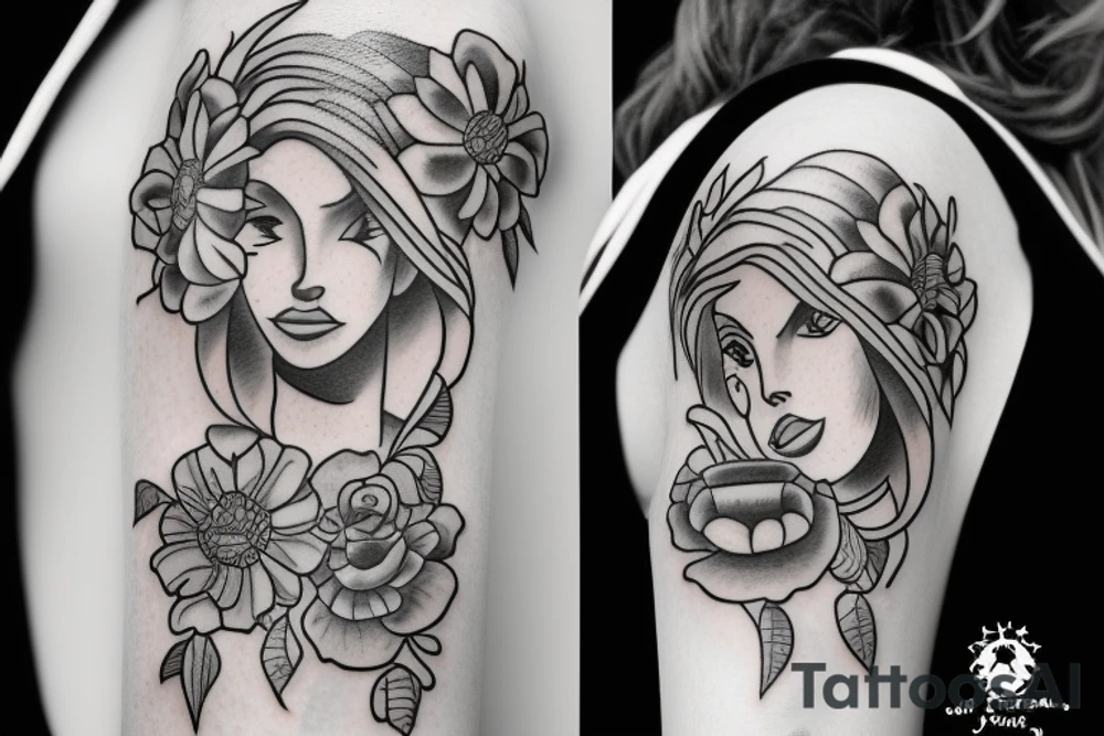 Happy women tattoo idea