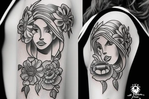 Happy women tattoo idea