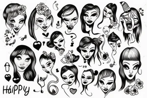 Happy women tattoo idea