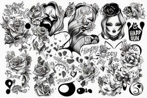 Happy drunk girls tattoo idea