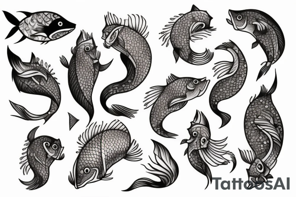 Fox fish tattoo idea