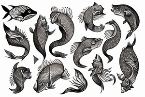 Fox fish tattoo idea