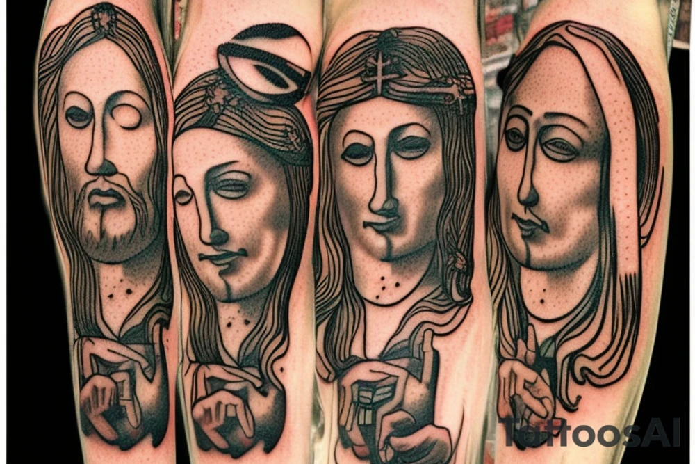 Christ with hidden drinking and sexual past tattoo idea