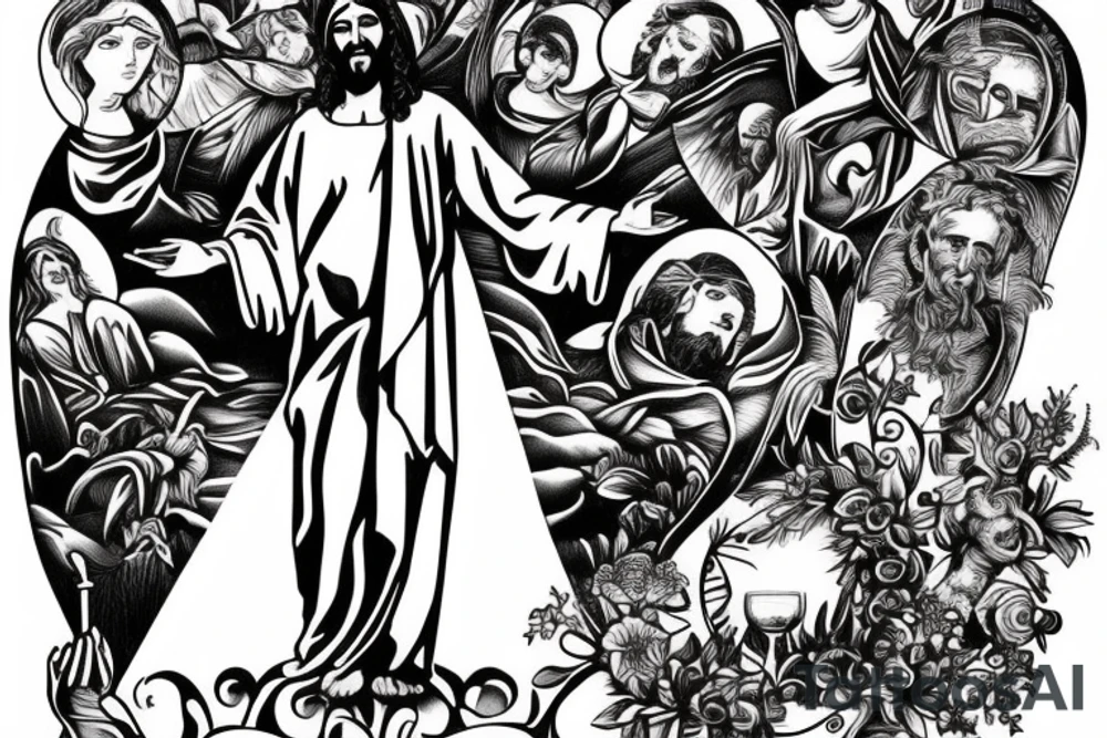 Christ with hidden drinking and sexual past tattoo idea