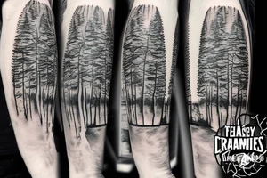 Alice In Chains band. Trees. Chainsaw. River tattoo idea