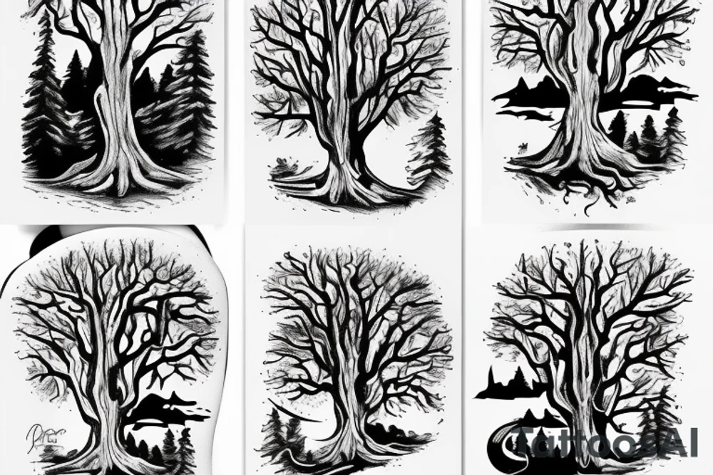 My Rainer, trees, chainsaws tattoo idea