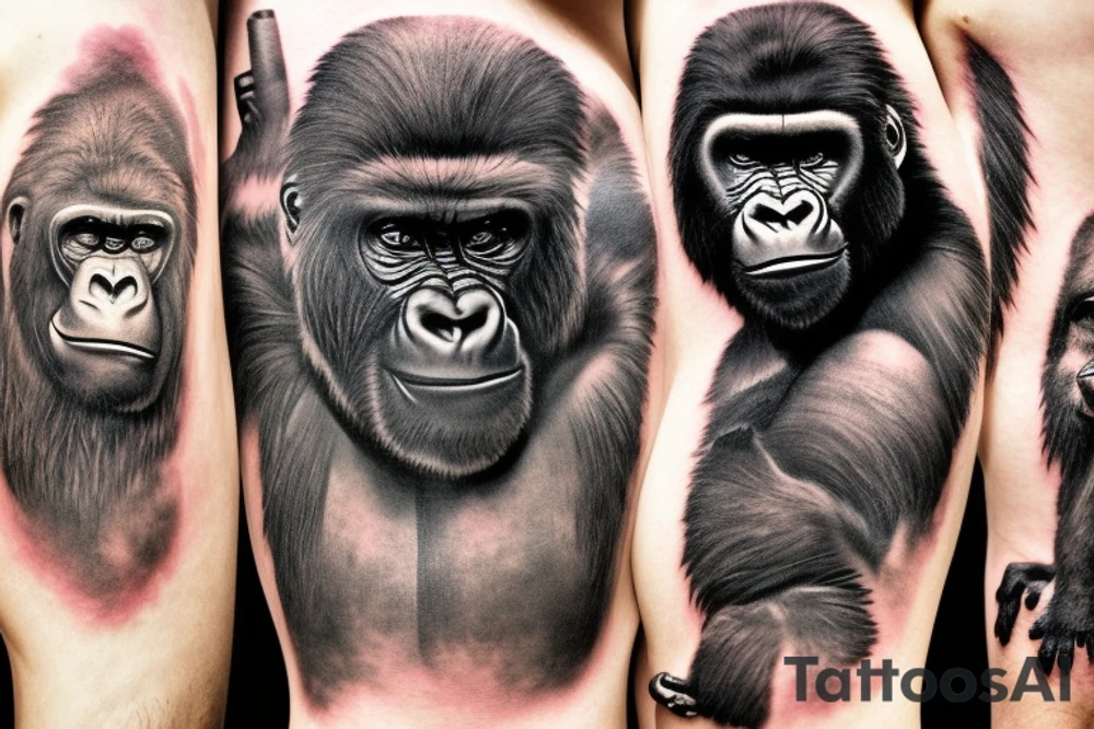 Gorilla with an axe tattoo idea