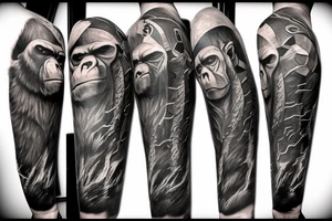Gorilla holding a battle axe tattoo idea