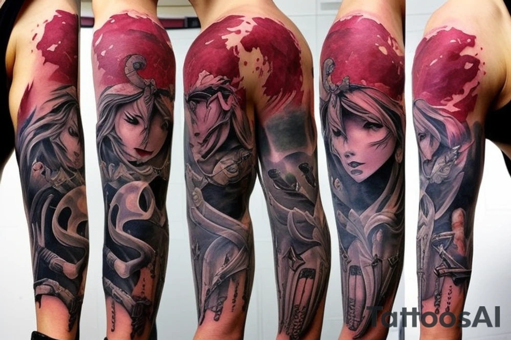 I would like a demon slayer themed sleeve tattoo idea