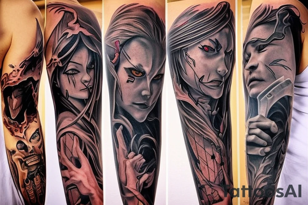 I would like a demon slayer themed sleeve tattoo idea