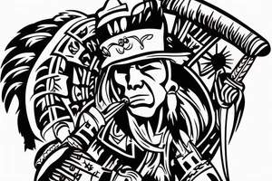 Native American firefighter fighting fire tattoo idea