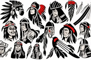 Native American firefighter fighting fire tattoo idea