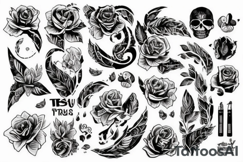 Силуэти тигра и собаки объединенные в один рисунок tattoo idea