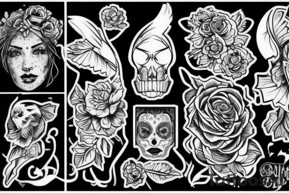 Силуэты тигра и собаки объединенные в один рисунок tattoo idea
