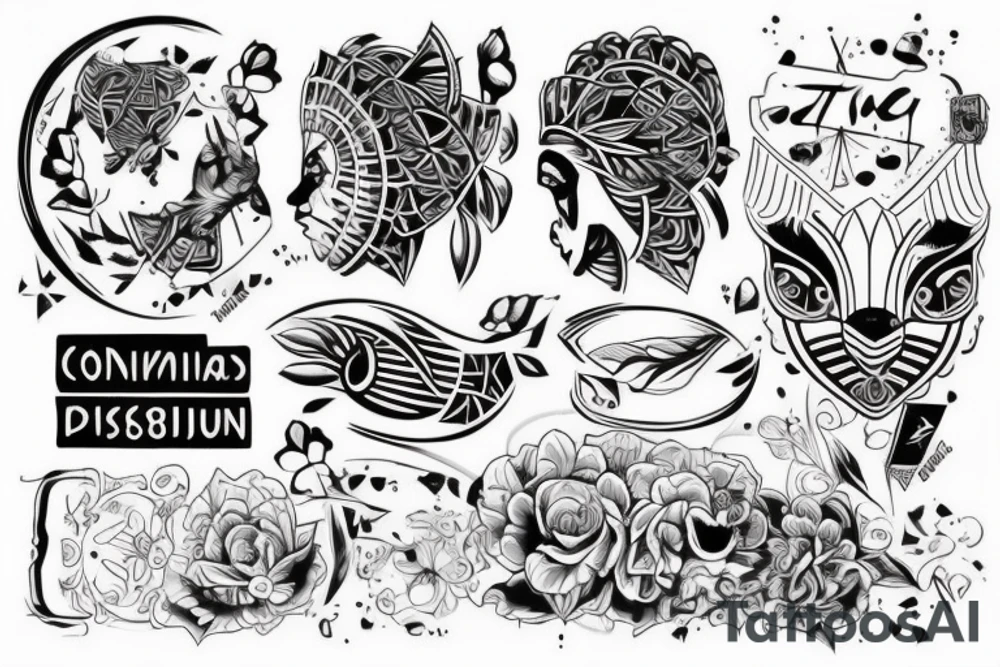 Силуэты тигра и собаки объединенные в один рисунок tattoo idea Силуэты тигра и собаки объединенные в один рисунок tattoo idea