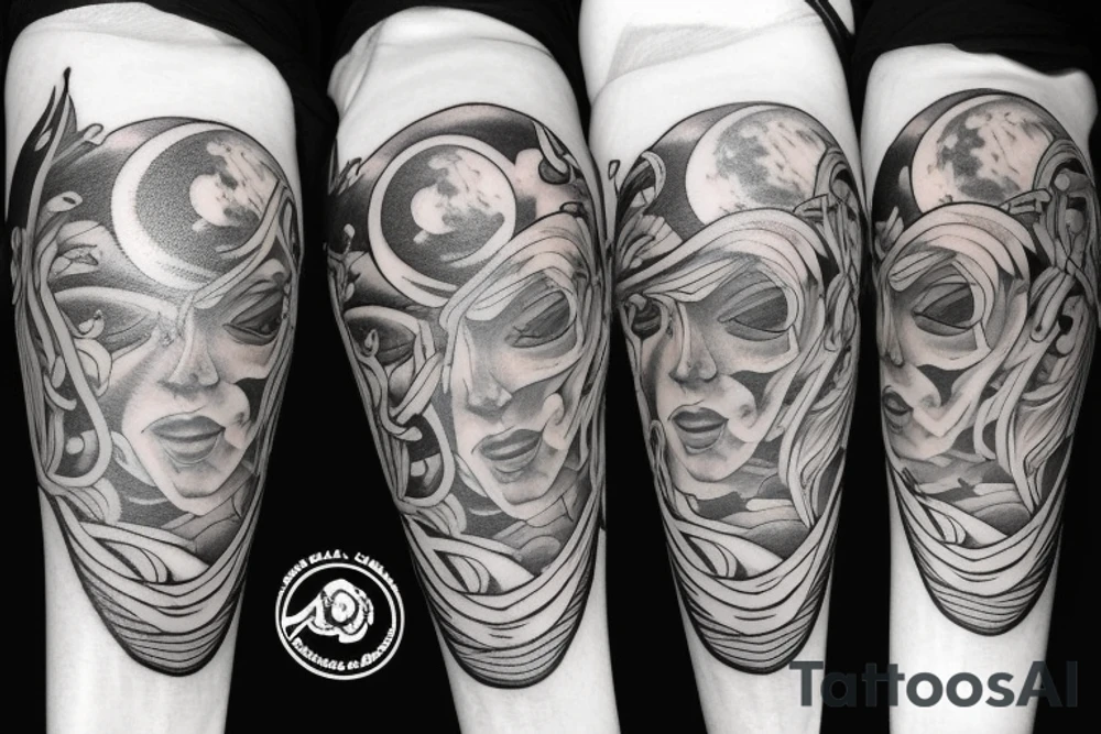 full moon tattoo idea